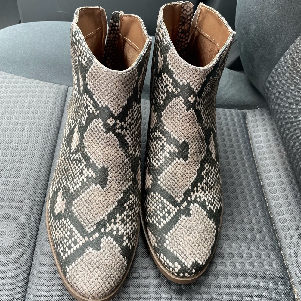 Emma snake print ankle booties